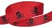 HipGirl Holiday Halloween Grosgrain Ribbon--Skull, Spider, Candy Corn etc (5yd 7/8" Pirate Skull Ribbon-Grosgrain --Red/Black)