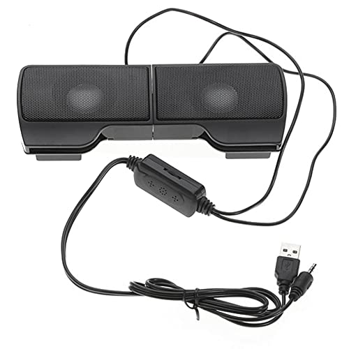 Giuneuow Mini Altavoz PortáTil USB EstéReo Controlador De LíNea Barra De Sonido para Computadora PortáTil Mp3 TeléFono Reproductor De MúSica PC con Clip