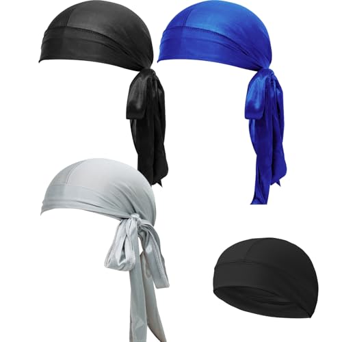 Veeta Durag Velours Doux Premium - Bandes Longues, Doublure Soyeuse Pour Homme Et Femme