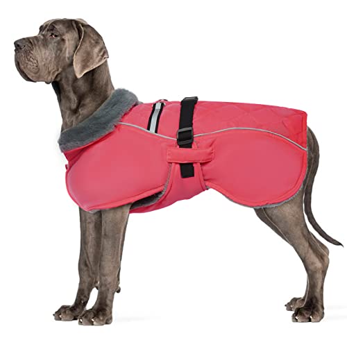 Lelepet Dog Winter Jacket, Reflective Dog Winter Coat With Adjustable Buckle & D-Ring Windproof Warm Dog Padded Coat For Cold Weather Fleece Turtleneck Dog Vest Pet Apparel For Small Medium Large Dogs #TOP12