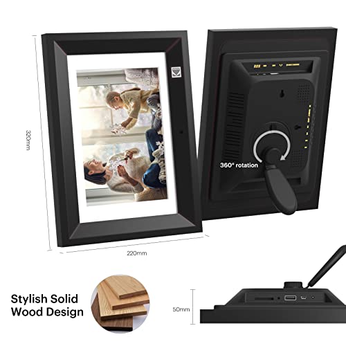 Kodak 10.1 Inch Wood Digital Picture Frame With Remote Control, Ips Screen Hd Display, Auto-Rotate, Wall Mountable, Programmable Auto On/Off, Enjoy Your Precious Moment In Slideshow - Black(No Wifi) #TOP1