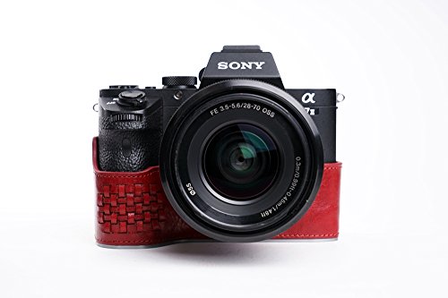 Sony A7 Ii Case, Bolinus Handmade Genuine Real Leather Half Camera Case Bag Cover For Sony A7M2 A7Ii A7Rii Sony A7 M2 A7 Ii A7R Ii Bottom Opening Version -Red #TOP8