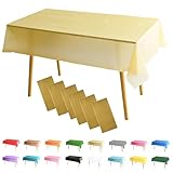 MOMAHUA 6 Packs Or Nappes,137x274cm PEVE Nappe de Table Rectangulaire,Nappes Imperméables pour Fête Anniversaire,Picnic,Exterieur,Jardin,Mariage,Noël,Halloween
