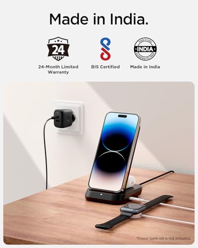 Image of Spigen Fast Charging Adapter, GaN Charger, Total 45w, PD /PPS Support, BIS Certified for iPhone 17 /16 /15(Pro,Pro Max,Plus), Galaxy S26 /S25 /S24, iPad, MacBook Air and More (PE2304IN) - Black