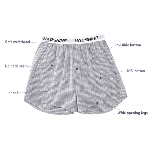 Men's woven boxer shorts 100% cotton with exposed waistband loose fit2