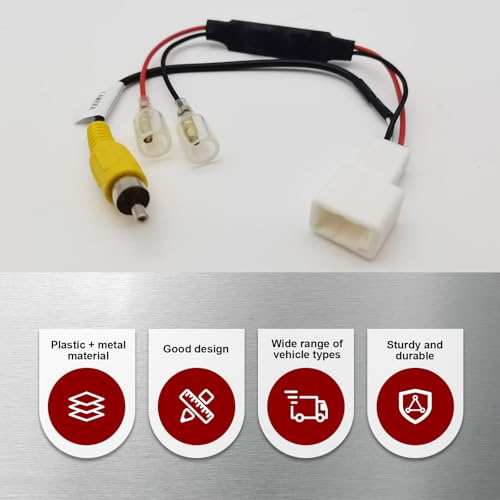 Image of 1 PC Car Rear View Reversing Cable, Waterproof Modification Conversion Wiring Harness with Step-Down, 4 Pin Reversing Camera Video Output Adapter, Compatible with Tundra Tacoma (White)