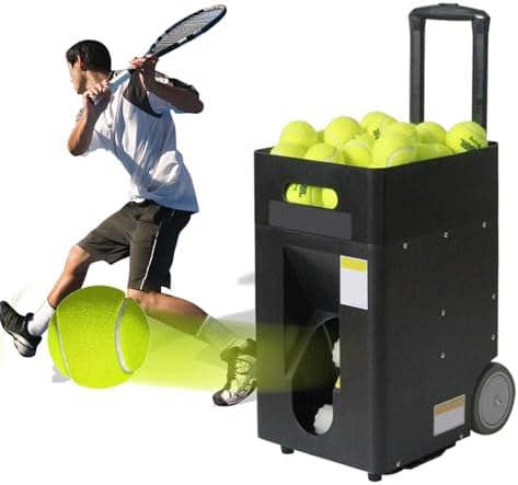Professional Tennis Ball Machine - 60km/h Speed, 50-Ball Capacity, Remote Control, Ideal for Beginners & Intermediate Players - Perfect Tennis Training Device