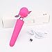 Waterproof Wireless Wand Cordless by Jollyus - USB Rechargeable, Wand Super Powerful Electric Handheld Massager 10 Powerful Multi-Speed Sports Recovery (Pink)