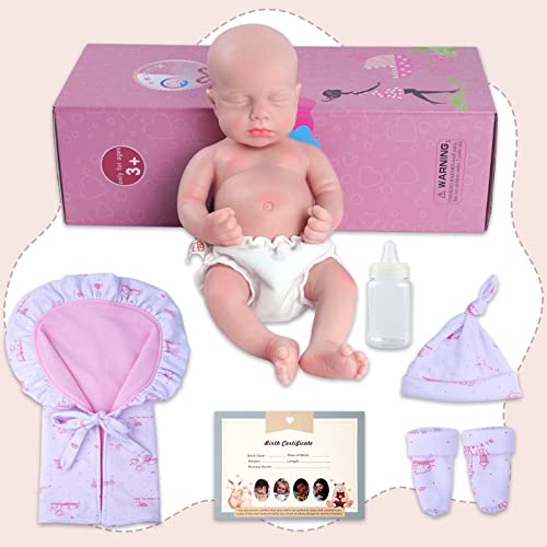 Babeside Reborn Baby Dolls Silicone Full Body 12 Inches Solid Platinum Silicone Baby Doll Sleeping Premiee Girl Realistic-Newborn Baby Dolls For Kids #TOP6