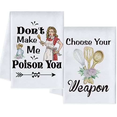 Vspek 2 Paños de Cocina, Paños Absorbentes Divertidos, Accesorios de Cocina Decoración, Gran Regalo para Madres, Cumpleaños, Festividades y Fiestas Familiares, Inauguración de la Casa