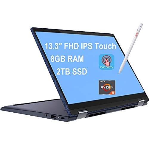 Lenovo Yoga 6 13 2-in-1 Laptop 13.3" FHD IPS Touchscreen (72% NTSC) AMD Hexa-Core Ryzen 5 5500U (Beats i7-10510U) 8GB RAM 2TB SSD Backlit Fingerprint Dolby Win10 Blue + Pen