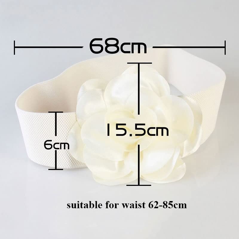 Women Big Ribbon Bow Flower Wide High Elastic Waistband Female Sweet Waist Band For Dress Decoration2