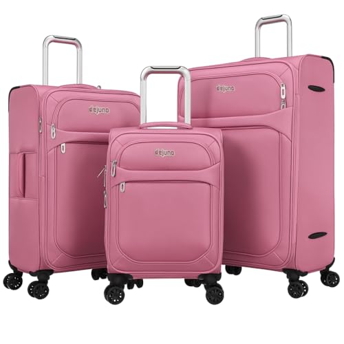 World Traveler Dejuno Cirrus Lightweight Expandable Spinner Luggage, Pink, 3-Piece Set(20in,26in,30in)