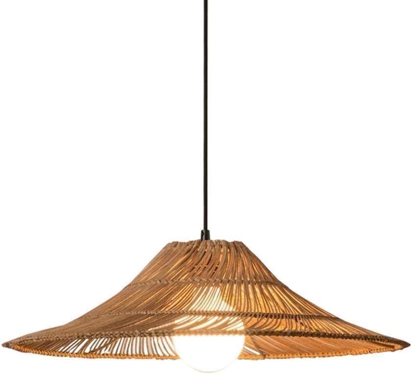 Lustre en bambou naturel suspendu style salon de thé pour chambre