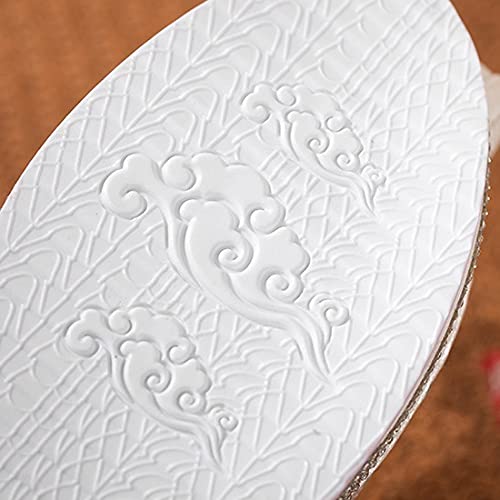 Spring Women Flats Beads Embroidered Cloth Shoes Female Hanfu Shoes Woman (Color : Red, Size : 9 Code) (Red 6 Code)4