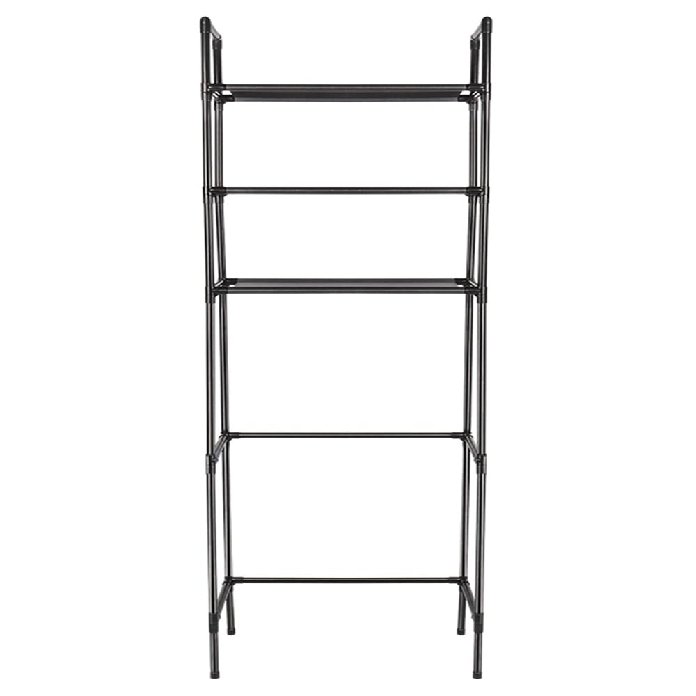 HUOLE Étagère pour Machine à Laver à 3 Niveaux, Étagère Métallique Économie d'espace pour Toilettes et buanderie, Multifonction, Solide et réglable, 72 x 25 x 155 cm - Noir