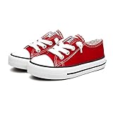 Weestep Toddler Little Kid Boys and Girls Classic Cotton Slip On Sneakers(11 Little Kid, Classic Red)