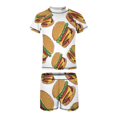 Delicious Cheese BurgerChildren's Swimsuits Boys Two Piece Suit10-12Y（150cm）2
