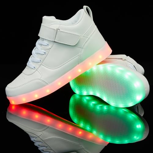 Image of SANYES LED Light Up Shoes for Men Women, USB Rechargeable High Top Glowing Sneakers, Luminous Dancing Shoes