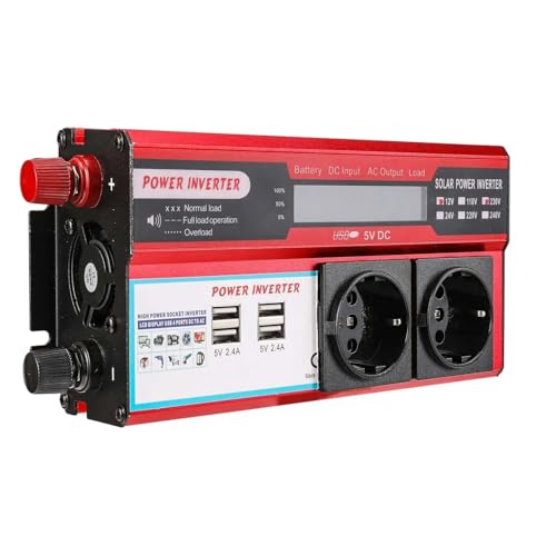 Convertidor Inversor Corriente 4000 W O 3000 W 12 V CC A 220 V CA con 4 Puertos USB UE Y Pantalla LED Inversor Corriente(4000W)