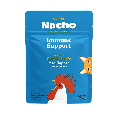 Made by Nacho Immunity Support Cage-Free Chicken Puree Meal Topper with Bone Broth (36 Count), Limited Ingredients