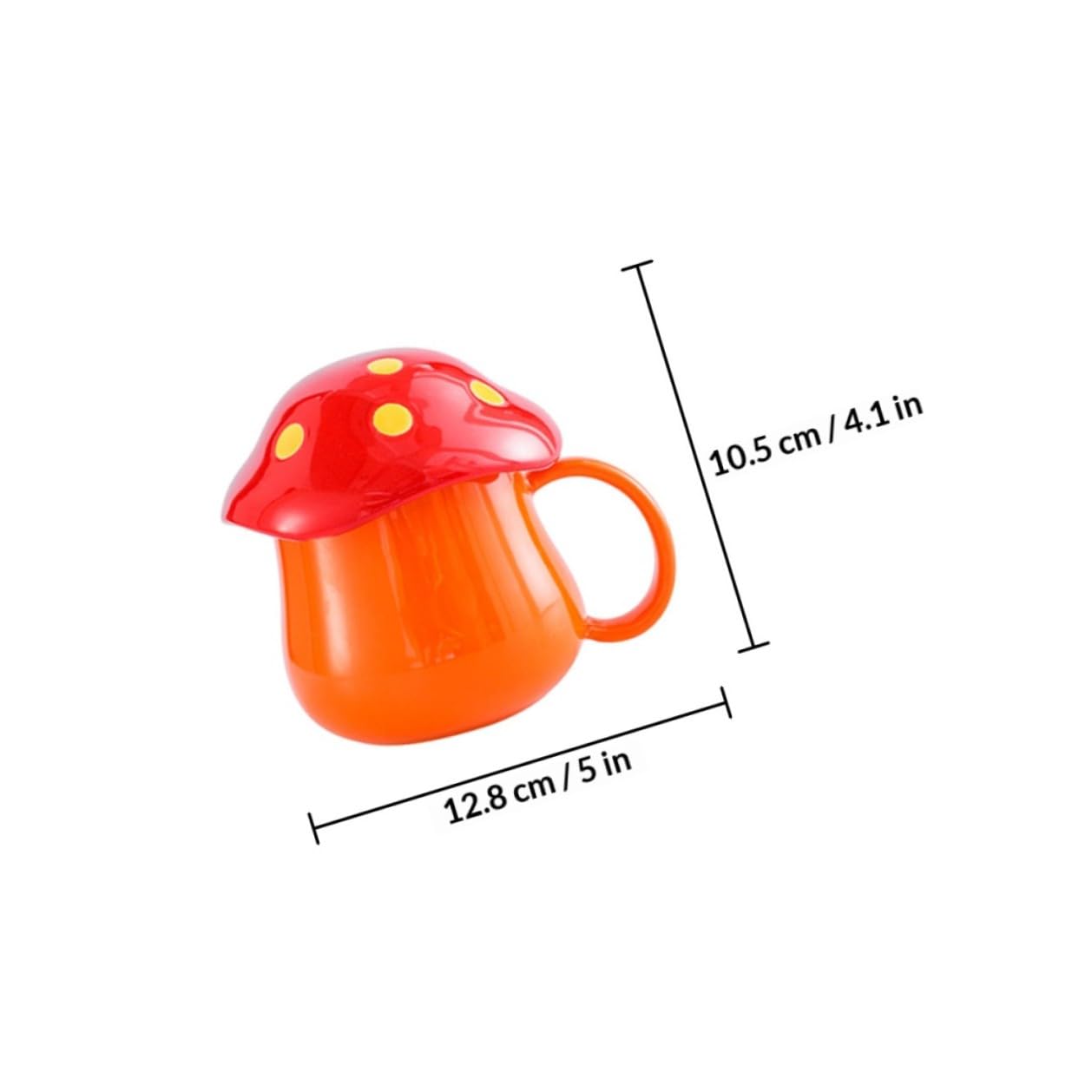 SUPVOX Tazza da Caffè in Ceramica a Forma di Fungo Set 2 Pezzi, Tazza per Colazione e Bevande Calde, Superficie Liscia e Impugnatura Comoda per Uso Quotidiano