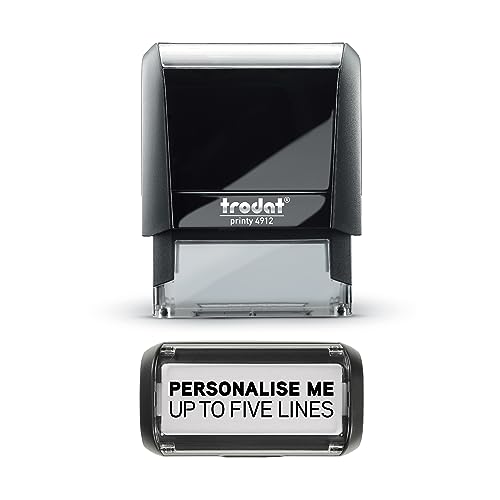 Custom Made Self-Inking Business Company Address Rubber Ink Stamp - 48 x 18mm - Premium Personalised for You (5 Lines)