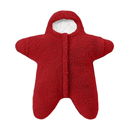 sfdgfhyf Newborn Infant Boys Girls Solid Star Shape Clothes Thick Fleece Warm Hooded Outfits for Baby 0-6 Months