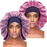 【VERSCHIEDENE VERWENDUNGSZWECKE HAIR BONNET】 Die Satin-Haarhaube zum Schlafen ist im täglichen Gebrauch sehr praktisch. Es ist ein guter Helfer, wenn Sie Ihr Gesicht waschen. Sie können die weiche nachtmütze zum Waschen des Gesichts, zum Schminken oder Baden tragen und sogar die Hausarbeit erledigen.