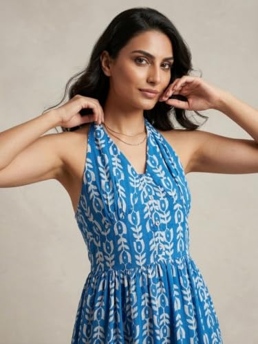 Image of Leriya Fashion Dress for Woman | Elegant Floral Printed | Western Dress for Women | One Piece Maxi | Rayon Western | Women Party
