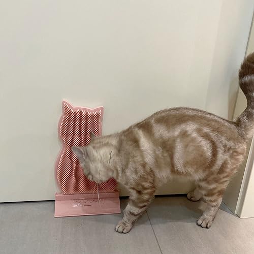 Image of Cat Corner Self Groomer & Brush with Catnip Soft Wall Scratcher & Grooming Combs for Indoor Cats