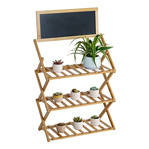 3 Tier Plant Stand Indoor Folding Plant Stand Ladder Plant Stand With Magnetic Chalkboard Stand Magnetic Display Stand Multi Tier Plant Stand Indoor Outdooroutdoor For Garden Patio #TOP1