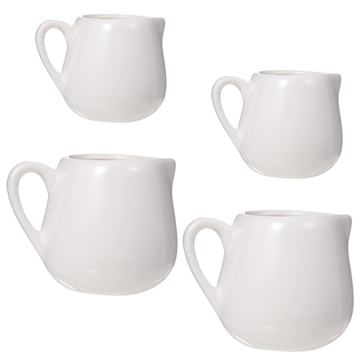 Alipis Ceramic Sauce Jugs Set of 4 Milk Mini Jug Heat-resistant Milk Holder with Stable Handle for