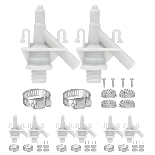 Image of 8 Pack 385311641 RV Toilet Water Valve Replacement Kit, Fit for Dometic Sealand 321, 320, 311, 310, 301, 300 Series Toilet, Includes Hose Clamp Fasteners