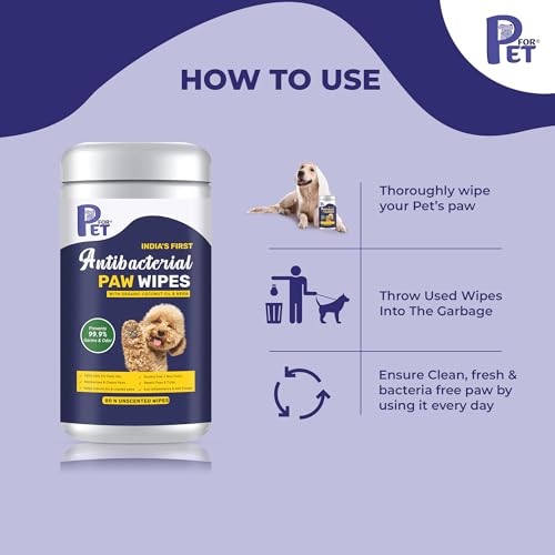 Image of Antibacterial Paw Wipes|with Organic Coconut & NEEM| Moisturises & Cleans Paws| Restore Dry & Cracked Paws| Prevent Germs & Odor| Safe to use| Alcohol Free| 320 Wipes