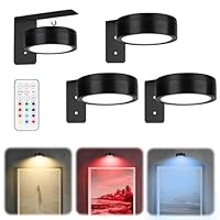 3 Stück Bilderleuchte Kabellos - mit Fernbedienung, 13 RGB-Farben, einstellbare Lichthelligkeit, LED Magnetisches akku wandleuchte, bilderleuchte für Bilder, Kunst, Poster, Picture Lights for Wall