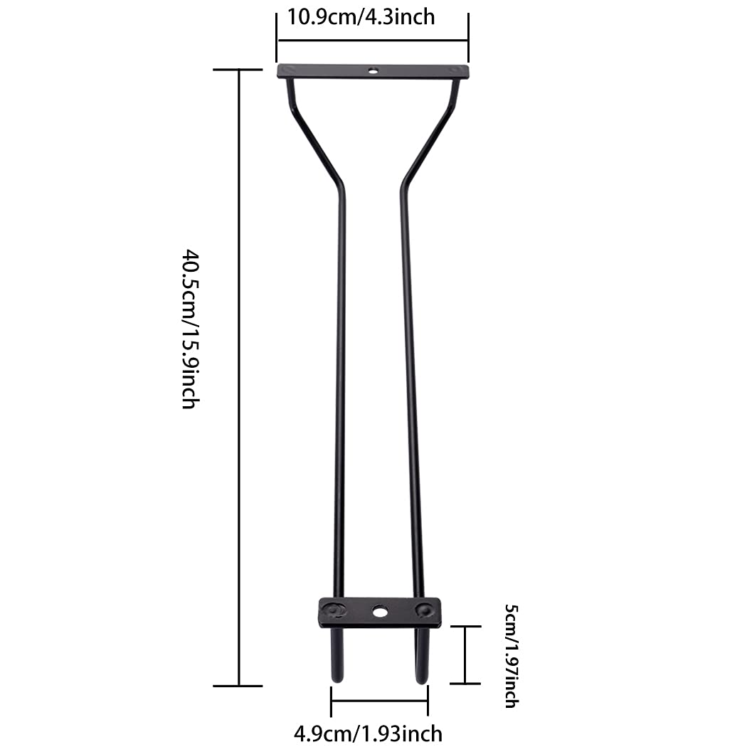 Portabicchieri Da Vino Sotto Mobile - Gancio Per Calici, Nero, 40.5cm