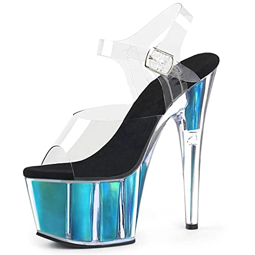 Escarpins pour femmes bout ouvert avec talon haut 17 cm et plateforme