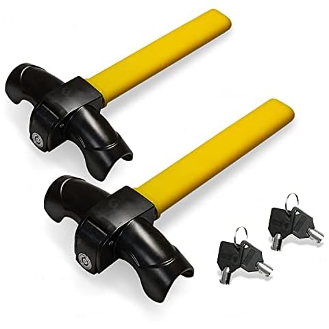 ZONETECH 2-Pack Car Steering Wheel Lock - Premium Quality Strong Durable Heavy Duty Anti-Theft Steering Wheel Lock, Black Cover