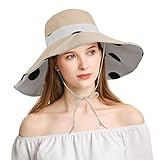 TAGVO Sombreros de sol plegables con protección UV para mujer, Sombreros de Pesca de ala Ancha para Playa Jardinería, Senderismo,Beige
