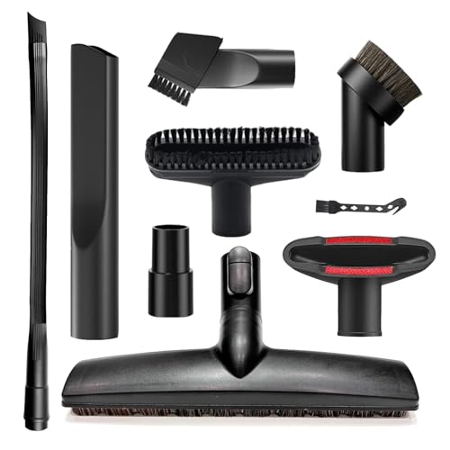 Image of Alrens 9PCS Vacuum Cleaner Attachments for Miele Vacuums, Horsehair Floor Brush Kit for Household & Car Detailing, Compatible with Miele C1 C2 C3, S2 S4 S5 S6 S8 Series