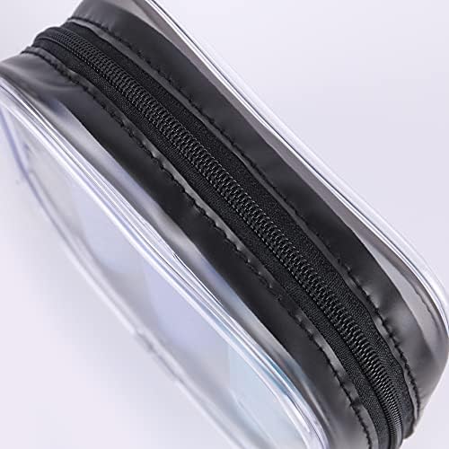 3 Pack Clear Toiletry Bag,Cosmetic Storage Bag,TSA Approved Airline Compliant Bag,Travel Makeup Bag, Packing bag for Business Trip(BLACK) 4 3 Pack Clear Toiletry Bag,Cosmetic Storage Bag,TSA Approved Airline Compliant Bag,Travel Makeup Bag, Packing bag for Business Trip(BLACK)