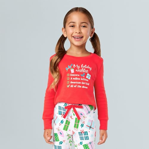 American Girl Holiday PJs for Little Girls, Red and Green, Size 2T-5, 2 pc, Ages 18M+4