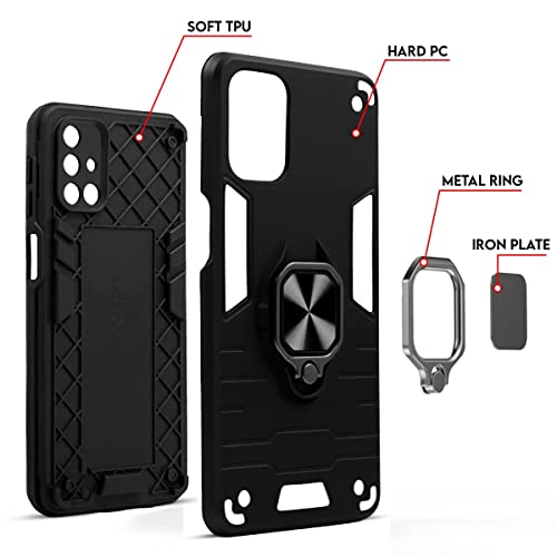 Image of AIBEX Armor Back Cover Compatible for Realme Nazro 80 Lite 5G / Realme C73 5G / Realme C75 5G| Rugged Shockproof Case with Ring Holder & Kickstand | Military-Grade Protection | Magnetic Car Mount