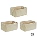 Produktbild WM Homebase 3er Set Aufbewahrungskörbe Aufbewahrungskorb aus Stoff Stoffkorb in Beige 36x25x16 cm