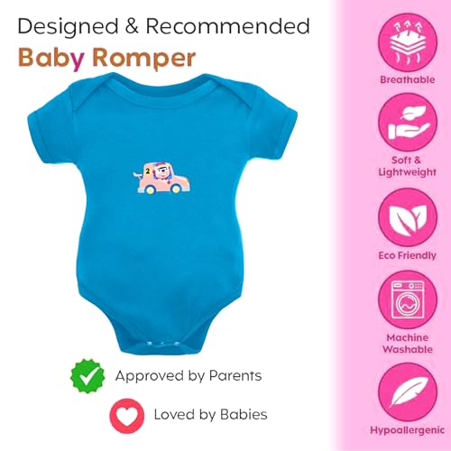 Image of VParents Rompers for New Born Baby Girl & Boy (Pack of 3), 100% Cotton Half Sleeve Romper /Bodysuit /Jumpsuit /Onesies /Sleepsuit For Infants & Toddlers, Comfortable Daily Wear Clothes For Babies