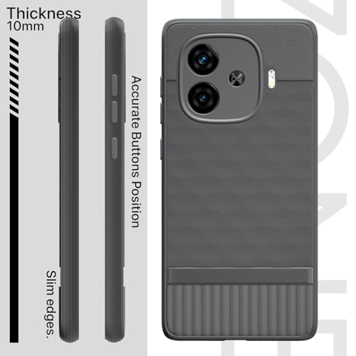 Image of Outlouders Back Cover for iQOO Neo 10R 5G / iQOO Z9 Turbo 5G / Vivo Y200 GT 5G | TPU Soft Flexible Shockproof | Full Camera Protection Back Case (Grey)