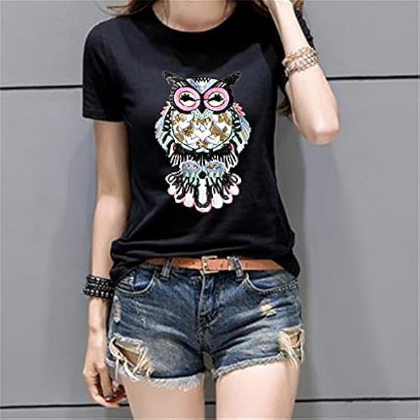 ZAIZAI. Toppe Ricamate per Asciugamani con Gufo per Abbigliamento Paillettes Animali Cose strane Adesivi per Vestiti con Paillettes Adesivi per Motociclisti di Grandi Dimensioni