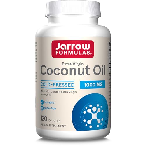 Jarrow Formulas, Coconut Oil, 120 glutenfreie Softgels, 1000mg Kokosnussöl je Dosis, Sojafrei, GMO frei, Geschmacksneutral