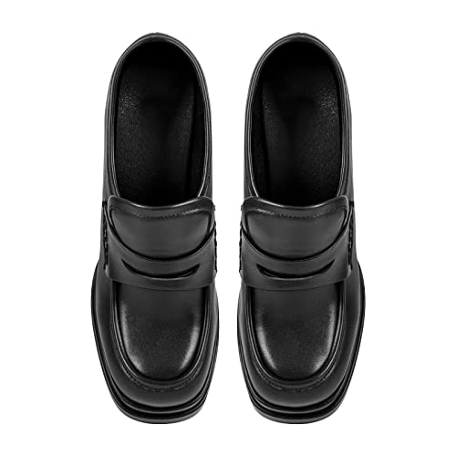 Double Platforms Chunky High Heel Loafers Pumps3